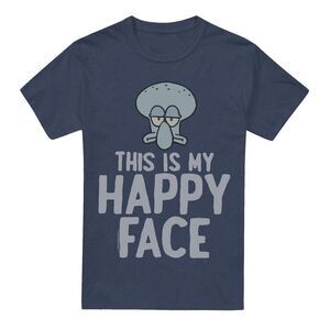 SpongeBob SquarePants Unisex Adult Happy Face T-Shirt / Navy